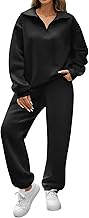 Yuson Girl Tracksuit Womens Full Set 2 Piece Outfits Lounge Wear Sets for Women UK Cotton Half Zip Leisure Suits Warm Fleece Co Ord Sets Two Piece Gym Activewear Autumn Winter