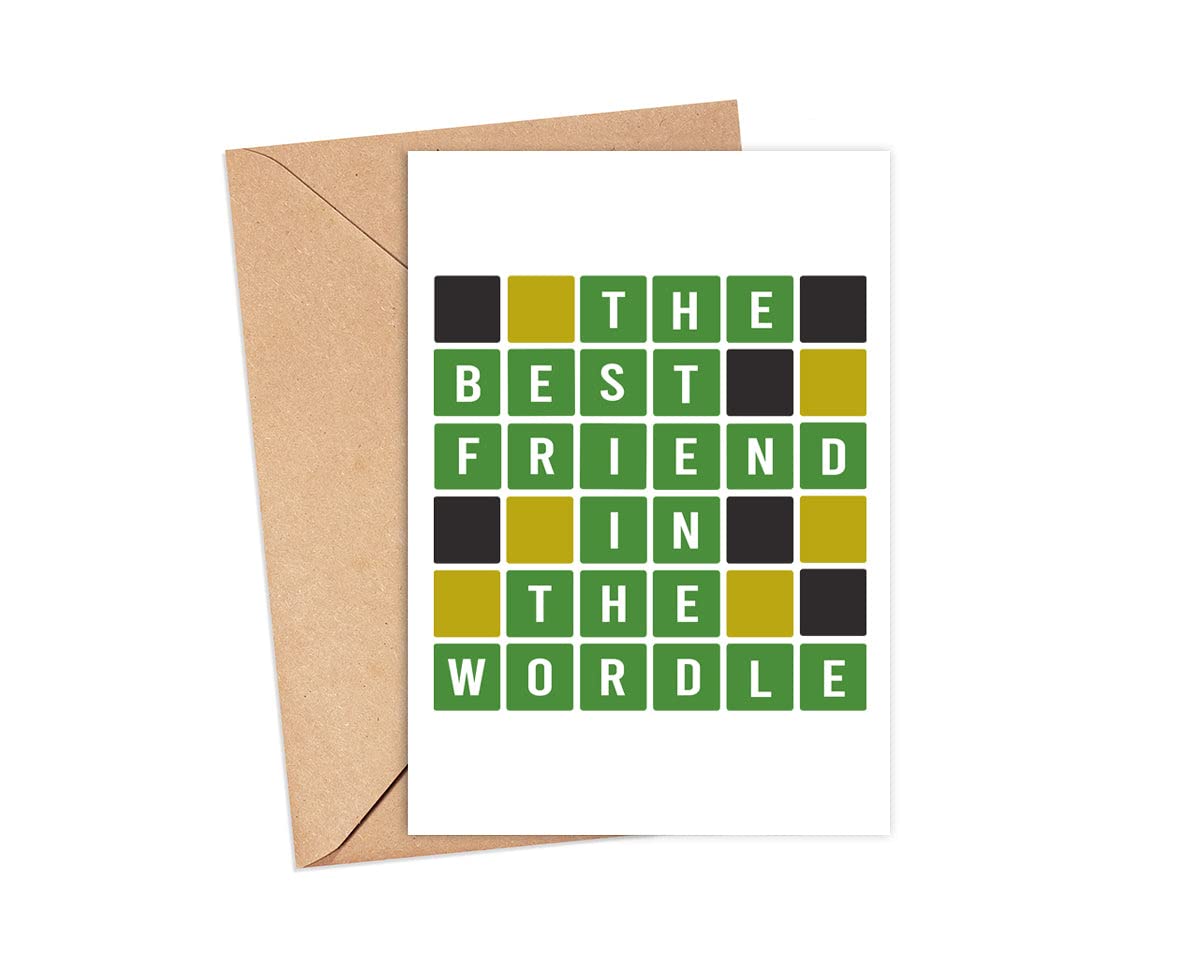 Wordle Card For Best Friend, The Best Friend In The Wordle Card, Friend Gift Wordle, Wordle Card, Word Game Card, Happy Birthday Friend Card, Funny Crossword Lover Gift, Anniversary Card