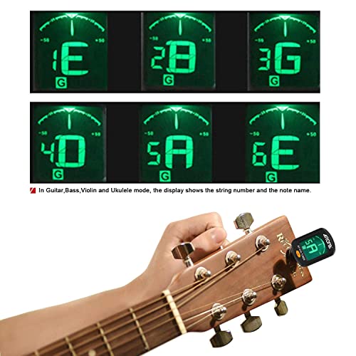 Envistia Mall Clip On At-01A Tuner For Guitar, Bass, Violin, Ukelele, Mandolin And Banjo Chromatic Tuner For Stringed Musical Instruments #TOP2