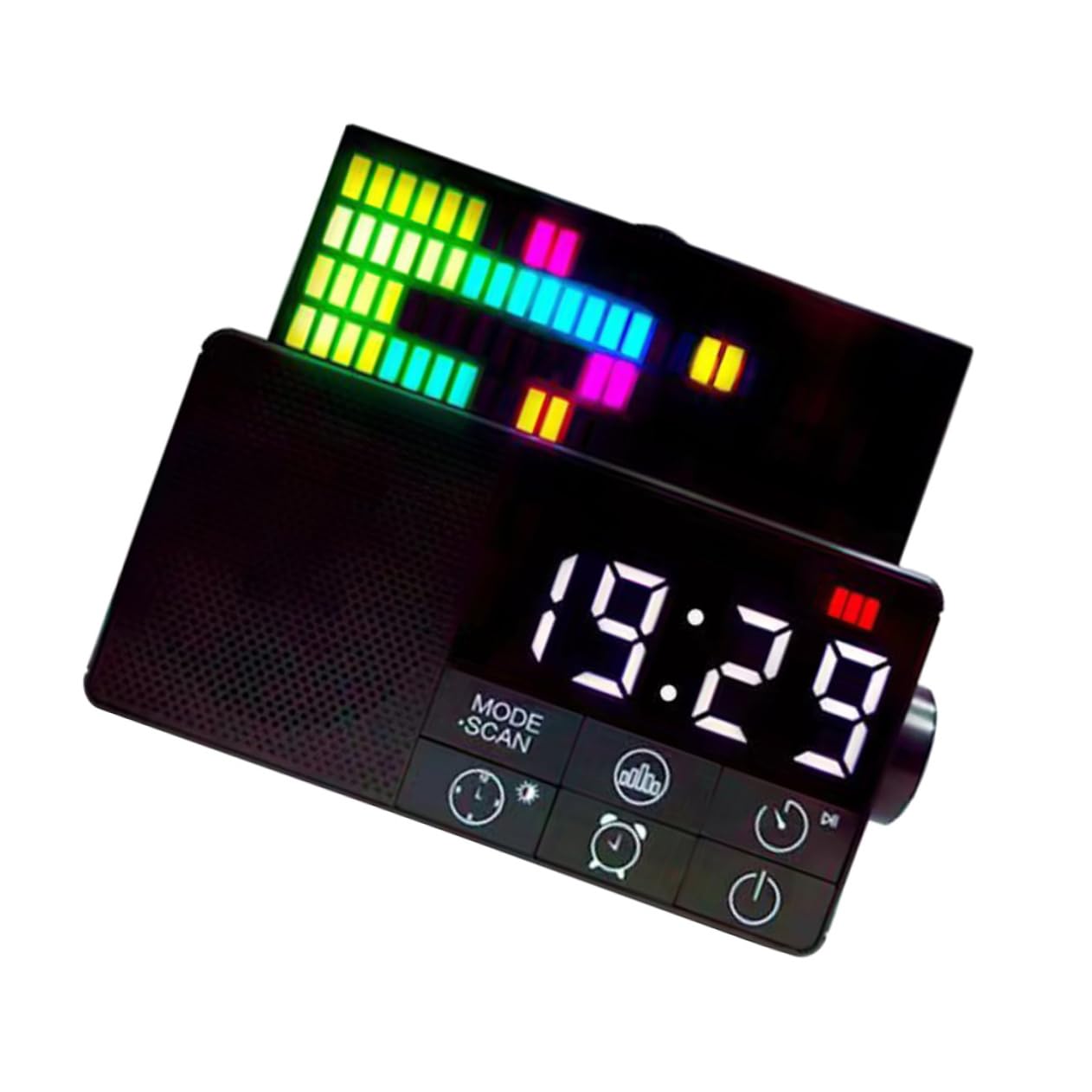 NUOBESTY Reloj Despertador Digital con Altavoz Inalámbrico Vintage para Decoración de Habitaciones Función de Alarma y Radio FM Diseño Elegante y