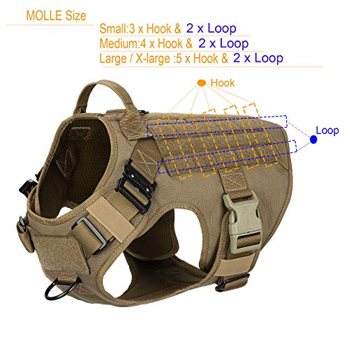 ICEFANG Tactical Dog Harness,Large Size, 2X Metal Buckle,Working Dog MOLLE Vest with Handle,No Pulling Front Leash Clip… - Image 3