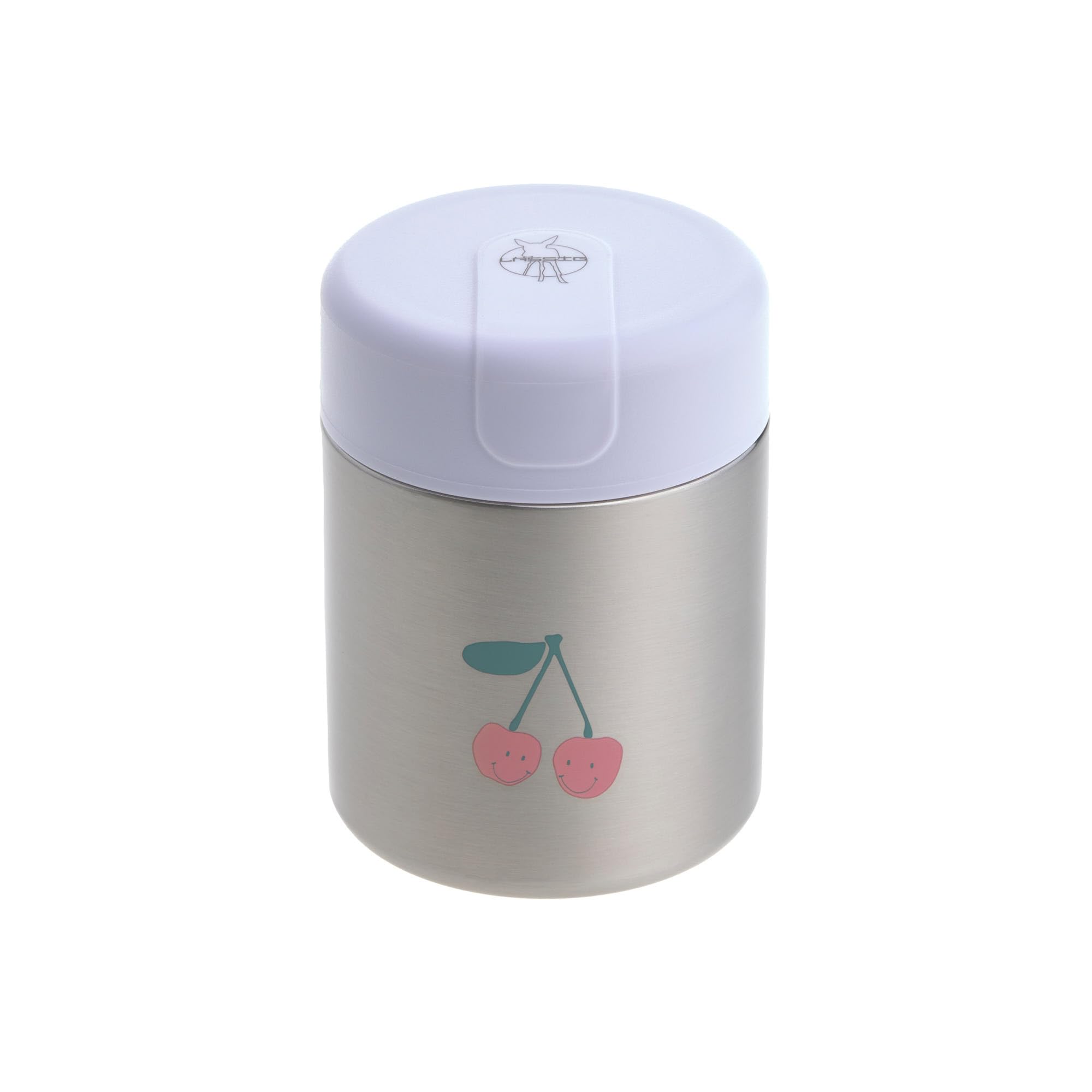 LÄSSIG Baby Children's Thermal Warming Box Porridge Snacks Leak-Proof Stainless Steel 315 ml Food Jar Happy Fruits Cherry