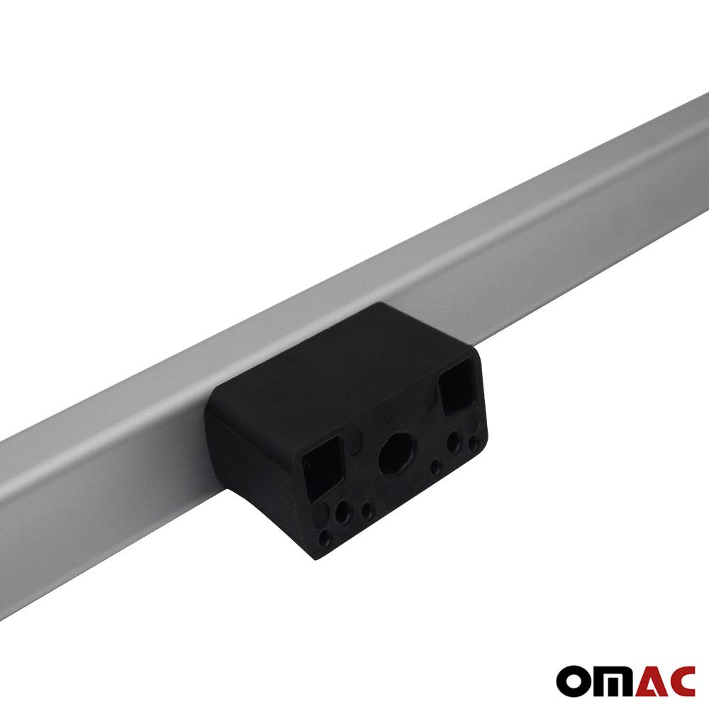 OMAC Dachreling Dachgepäckträger Relingträger kompatibel mit VW Caddy 2003-2020 L1 Alu Silber 2X