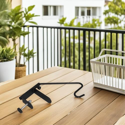 Gancho giratorio negro de pared para colgar faroles de jardín 6