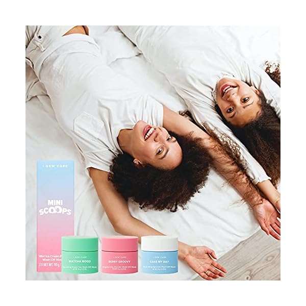 I DEW CARE Korean Wash Off Face Mask Gift Set - Mini Scoops | With Hyaluronic Acid, Self Skin Care | Facial Treatment, Vegan, Cruelty-Free, Paraben-Free, Valentine Day Gifts (3 Flavors)