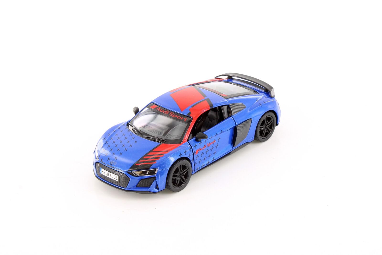 Easy Toys model car compatible with Audi R8 Coup 2020 racing. Scale toy car with opening doors. Car modeling. (Blue)