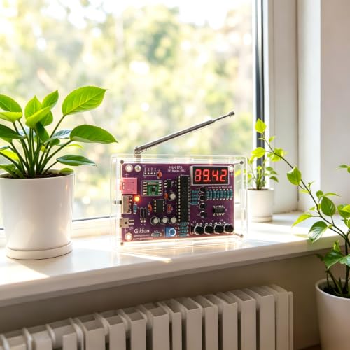 Image of Gikfun FM Radio Kit Soldering Practice Kit DIY School Project FM 87-108MHz with 2 Power Supply Modes, Soldering Learning and Teaching for Beginners, Adults EK1989