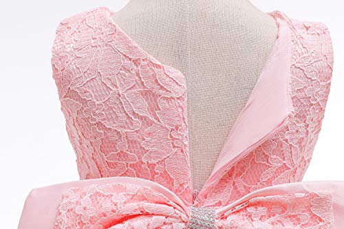 Image of LZH Baby Girls Ruffle Lace Backless with Headwear,Bowknot Flower Dresses Pageant Party Wedding Baby Girl Christmas Dress