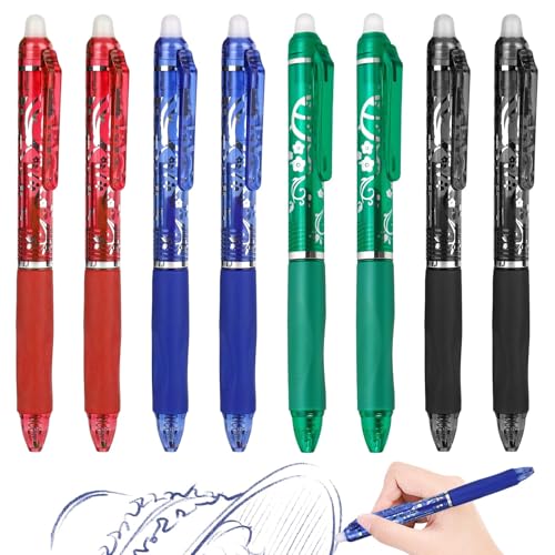 XCDMJ Stylo à bille effaçable Gelschreiber Stylo à encre gel rétractable Rollerball Pen 8 Stylo à bille effaçable Löschbare Stifte Stylo à encre...