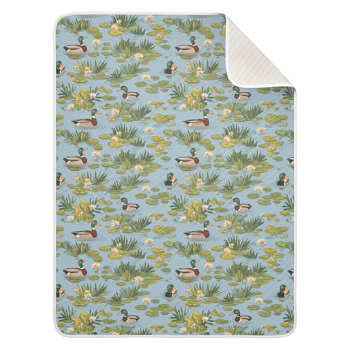 Image of Swaddle Blanket for Boys Girls Soft Warm Swaddle Blanket for Infant Toddler 30X40in Duck Pond