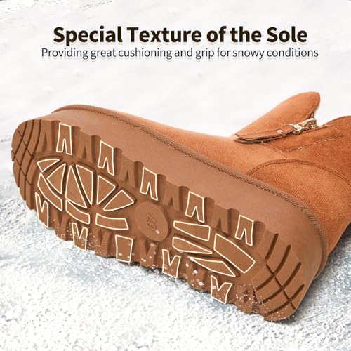 Moudki Winter Boots for Women Warm Fur Lined Booties Platform Snow Boots for Women Ankle Booties Anti-Slip Outdoor Snow Boots3