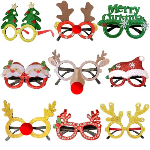 Moling 9er Pack 3D Weihnachtsbrille,Christmas Party...