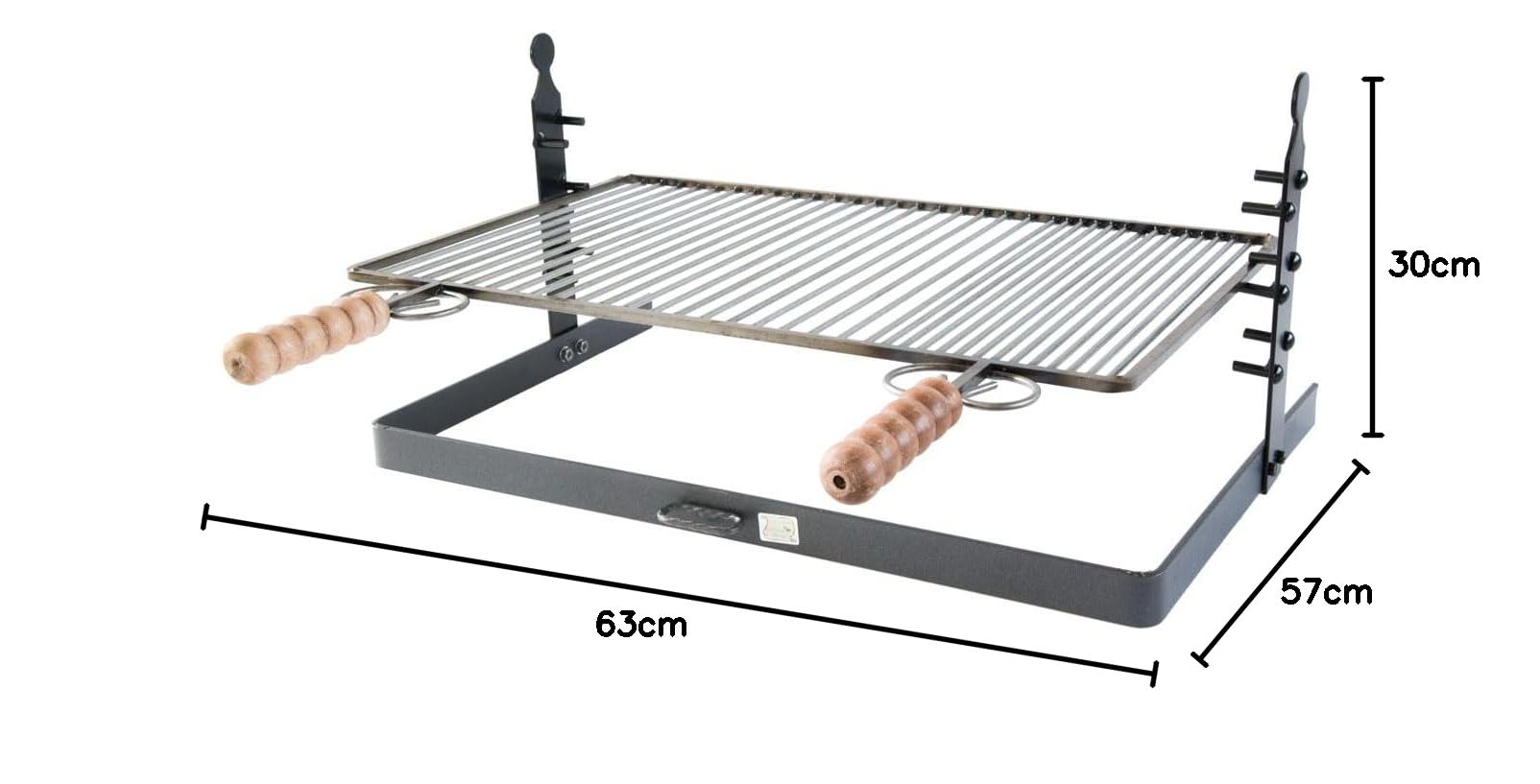 Bistecchiera graticola con base appoggio e altezza regolabile cm 60x37