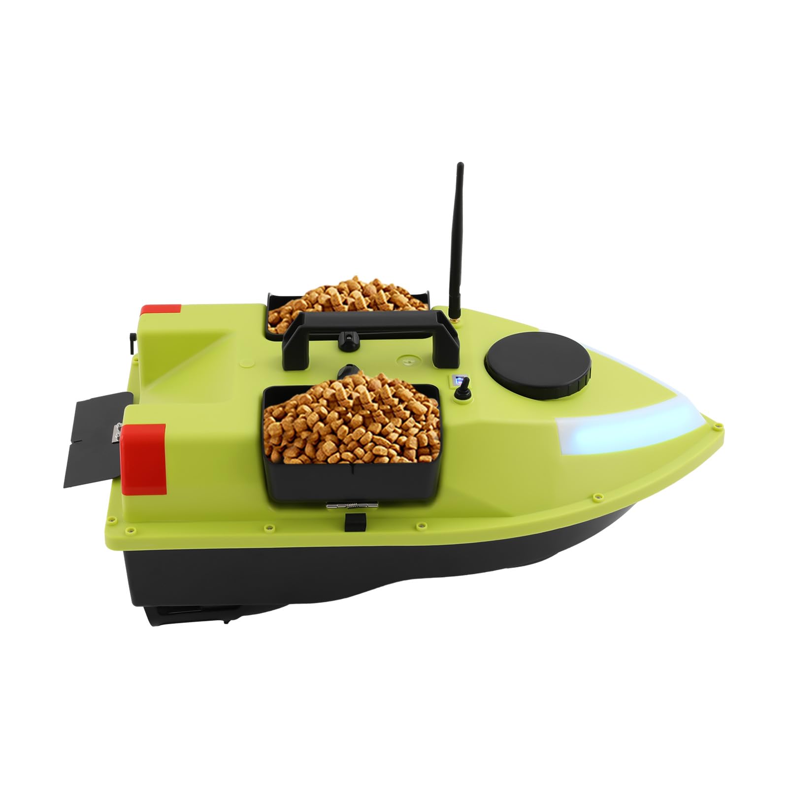 Angelköder Boot 600M RC Futterboot Fernsteuerung Fischköder Boot 3 Köderboxen LED Navigationslicht Ferngesteuertes GPS Futterboot Angelköderboot für Nachtangeln Karpfenangeln