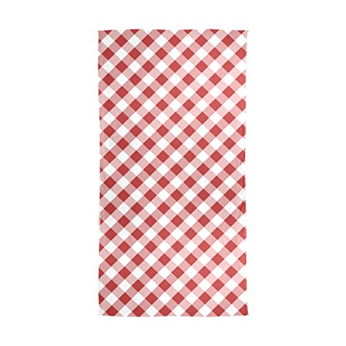 ALAZA White Red Gingham Plaid Sheer Scarves Shawl Wrap Women Infinity Oblong Chiffon Scarf for Outdoor2