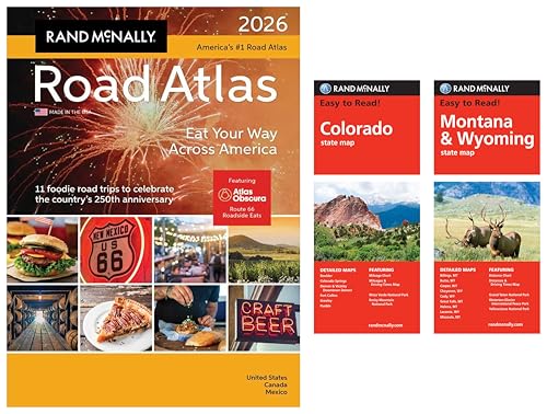 2026 Road Atlas with Easy to Read Colorado & Montana/Wyoming State Maps