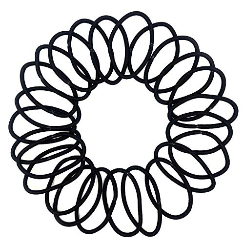 Scunci Effortless Beauty Thick Hair No-damage Black Elastics, 72 Count