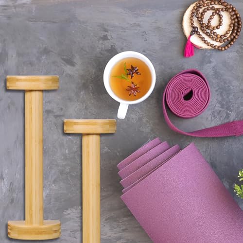 Relaxdays opdruksteunen, set van 2, push-up bars, bamboe, HxBxD 10 x 12 x 36 cm, push-up handles, handstand, natuur - Afbeelding 4