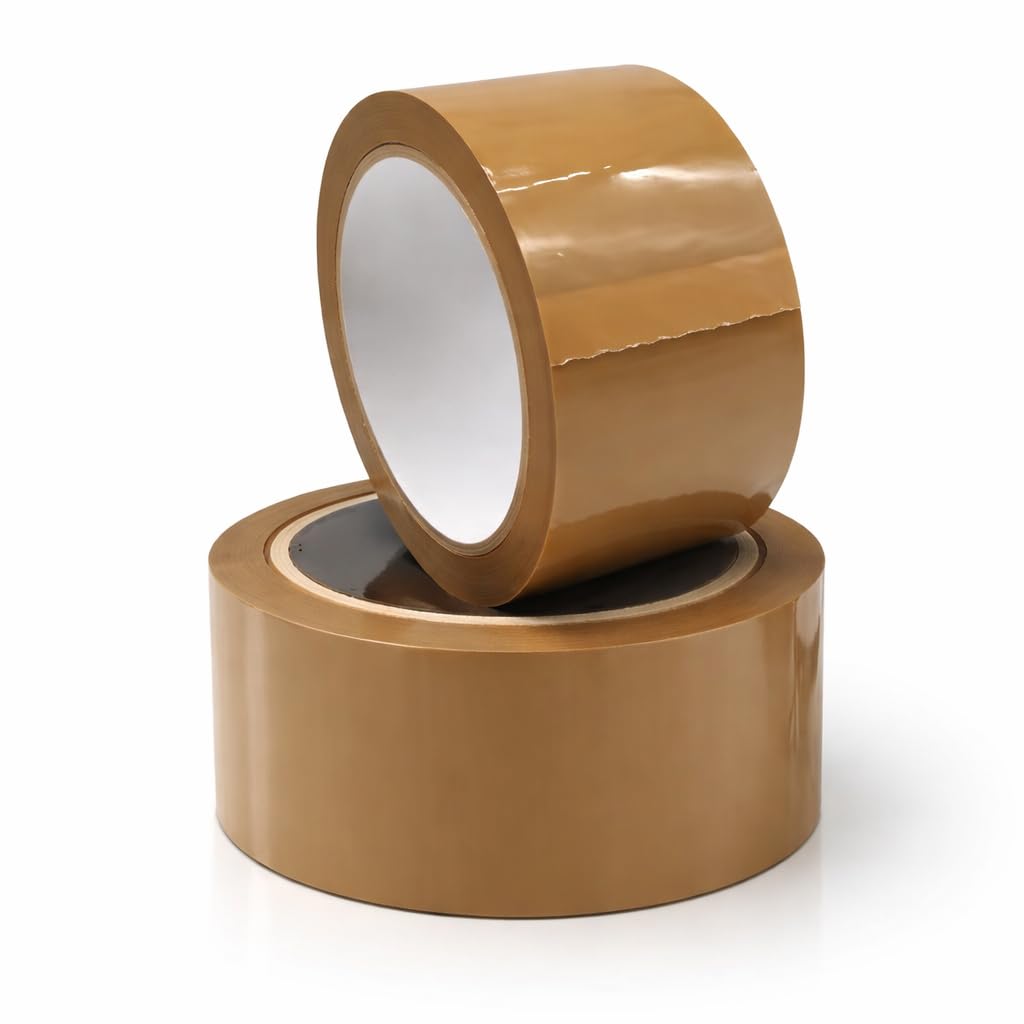 1ABOVE Brown Packing Tape 48mm x 66m (2 Rolls) – Premium 54 Micron Heavy Duty Parcel Tape for Moving, Shipping & Box Sealing
