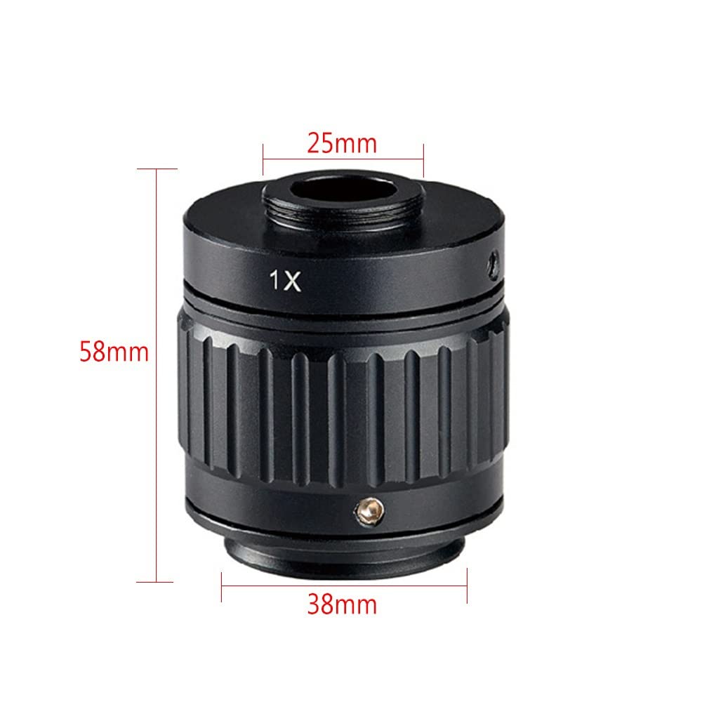 Microscope 1X 0.35X 0.5X C Mount Lens Adapter, M38 Ring Focus Adjustable Camera Installation C Mount Adapter to Trinocular Stereo Microscope(Only 1X)