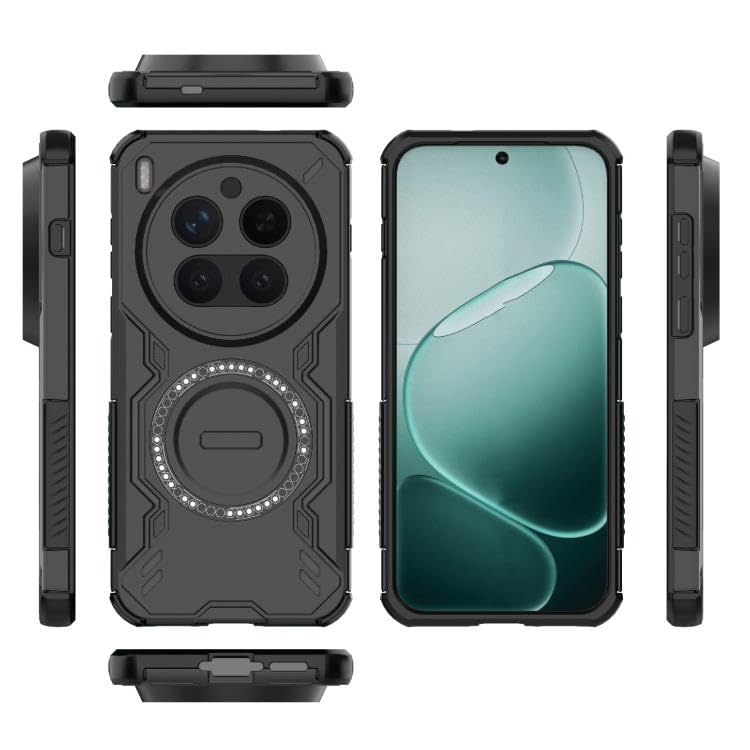 Image of Shockproof Defender Double Layer Lightweight Protective Case Cover for vivo X300 Pro 5G (Strong Hard PC + Soft TPU, Black)