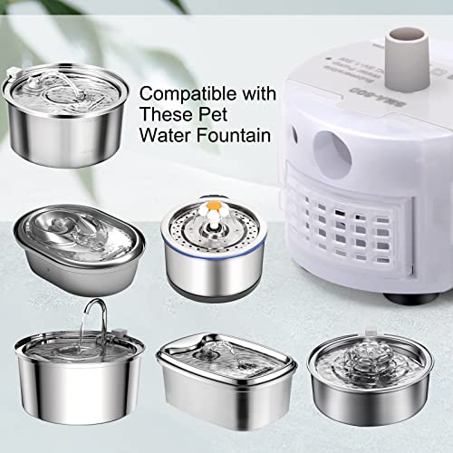Image of Cat Water Fountain Pump for 3.2L /108oz Stainless Steel Cat Water Fountain and 67oz /2L Stainless Steel Cat Fountain, Petilog Pet Fountain Pump, Ultra Quiet Cat Fountain Pump