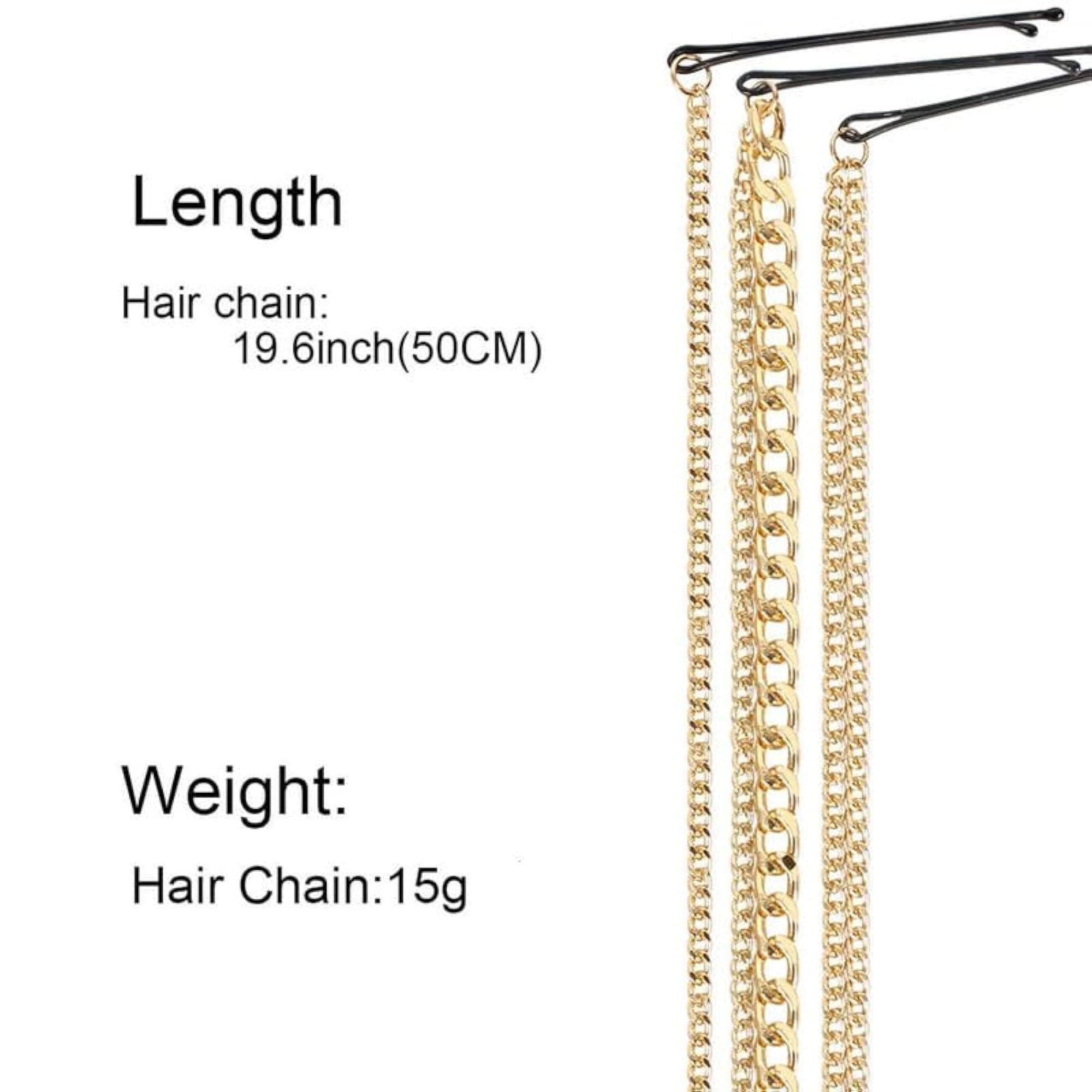 6PCS Premium Dreadlocks Metal Tassel Ponytail Hair Chain