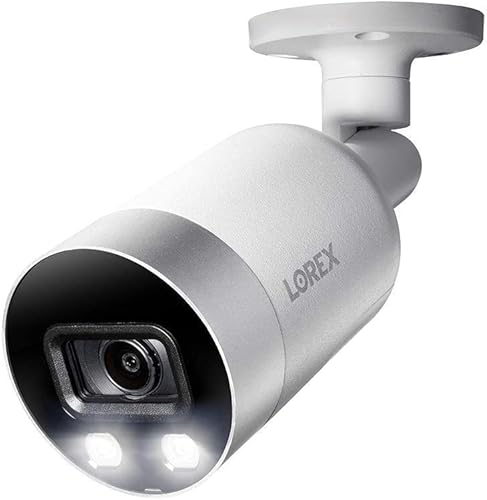 Lorex E891AB Cámara de seguridad de bala para interiorexterior 4K Ultra HD Smart Deterrence, visión nocturna IR de 150 pies, visión nocturna a