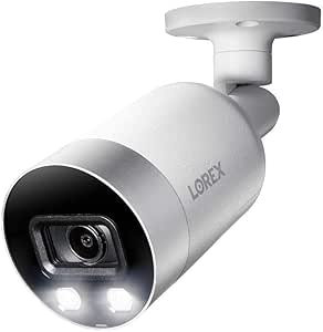 Lorex E891AB Indoor/Outdoor 4K Ultra HD Smart Deterrence IP Security Bullet Camera, 150ft IR Night Vision, Color Night Vision, Audio, Only Camera No Cable (Renewed) asin的图片