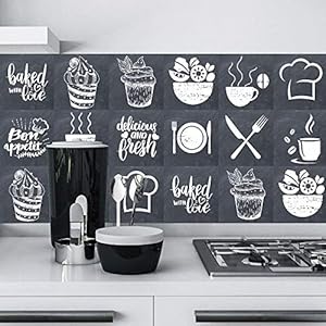 Exnemel DIY Waterdichte Tegelstickers Zelfklevend, Waterdichte PVC Backsplash, Oliebestendig, Huis, Keuken, Badkamer…