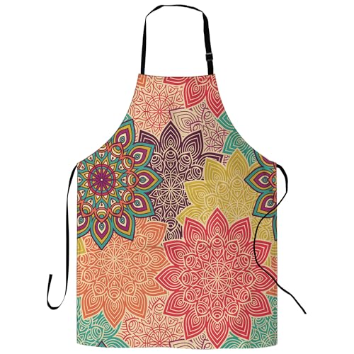 Ciaidu Boho Mandela Floral Apron cover