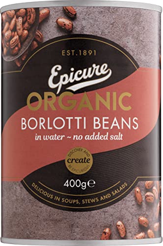 Epicure Organic Borlotti Beans Water Nodded Salt 400 g (Pack of 6)