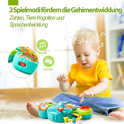 Baby Spielzeug 6 Monate Musikspielzeug, Elefant Baby Spielzeug ab 3 6 Monate Mädchen Motorikspielzeug, Musikinstrumente mit Licht & Klang Kinder Keyboard Babyspielzeug ab 1 Jahr Mädchen Jungen - Image 5