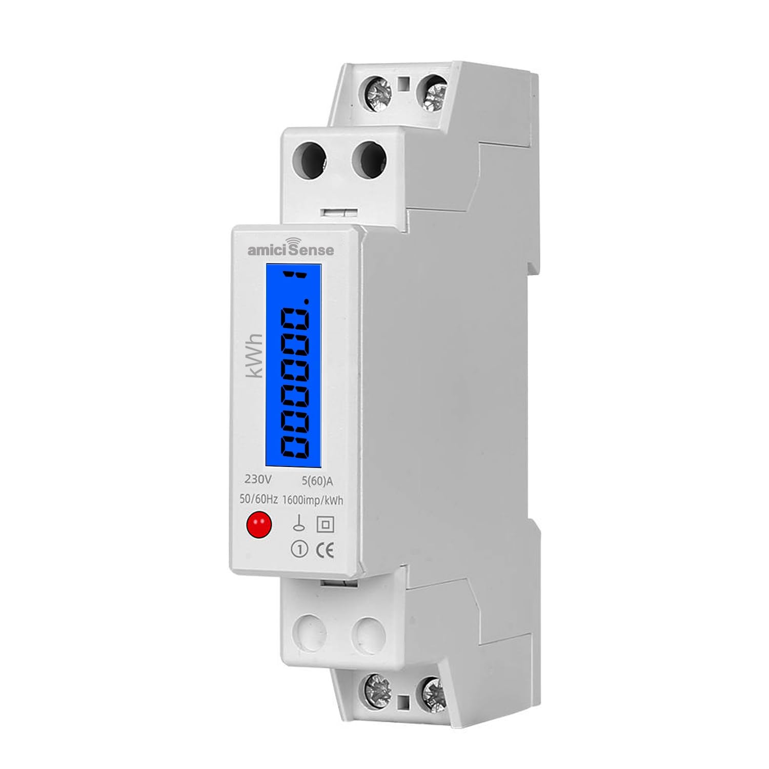amiciSense 18mm Digital Energy Meter Single Phase 1P 2 Wire 230V AC 60A | kWh Power Consumption with LCD Display | DIN Rail Mount Sub Meter for Home, Shop & Office Energy Monitoring (13.8kW)-image-31