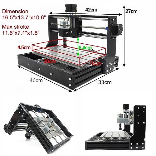 CNCTOPBAOS CNC 3018-PRO Wood Router Kit 3 Axis USB DIY Mini Engraver Milling Engraving Machine Cutter Plastic Acrylic PCB PVC Carving GRBL Control 300x180x45mm - Image 3