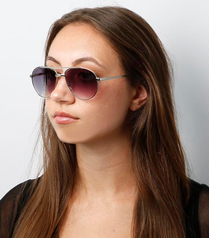 Viva Women's Sunglasses, Shiny Light Nickeltin/Gradient Smoke - Image 5