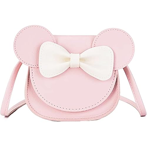 Little Girls Toddlers Mini Crossbody Shoulder Bag Coin Purse with Cute Mouse Ear Bowknot