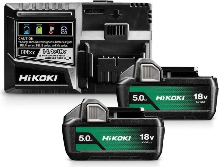 Hikoki 2 batteries 18 V 5,0 Ah BSL1850MA + chargeur UC18YSL3