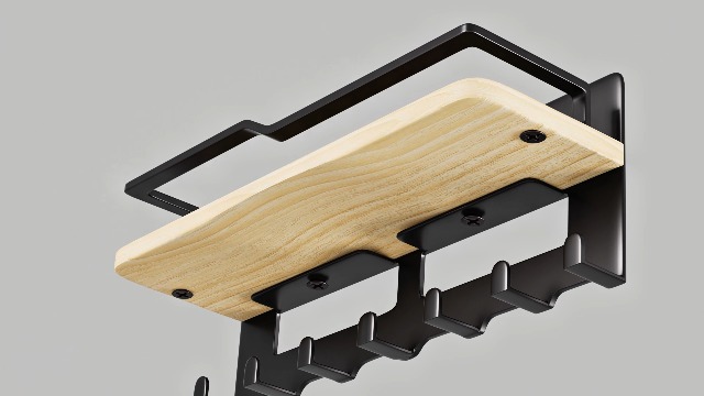 Yorbay Portachiavi Da Parete In Legno Con Ripiano: 7 Ganci, Multifunzione Per Ingresso E Corridoio
