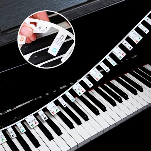 Colorful Removable Piano Keyboard Note Labels, Silicone...