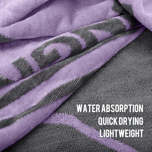 Hollow Cotton Sports Towel - Ultra Lightweight & Quick Dry, Perfect for Gym, Running, Travel & Beach, Swimming, Camping & Hiking (Purple) - Image 6