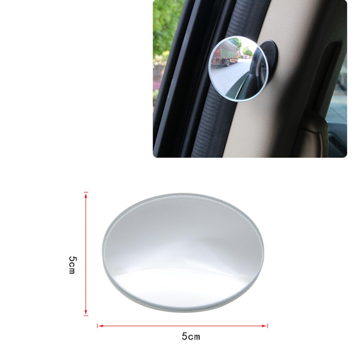 Ciieeo Car Door Side Auxiliary Mirror Glass Rearview Mirror 360 Degree Ultra-slim Design