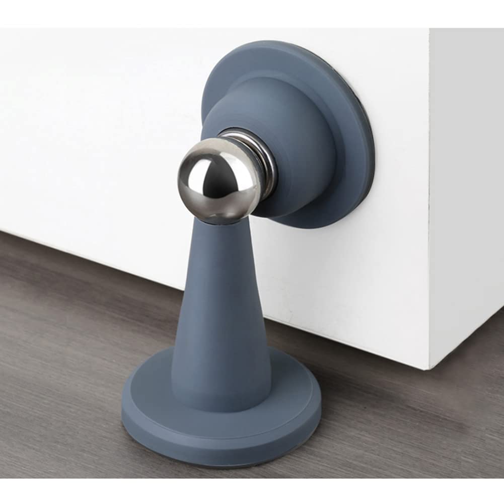 MRKU Tope de Puerta magnético de Silicona con Soporte, para Suelo o Pared, 2 Unidades.