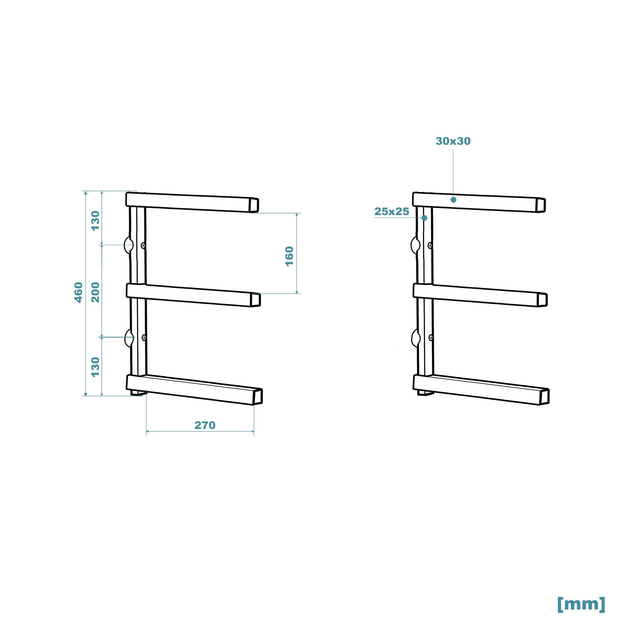 XPOtool 2X estantería para Madera con 3 Niveles 150kg de Acero Cantilever para Madera 50kg por Nivel