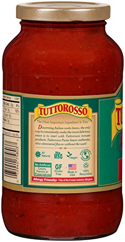 Tuttorosso Traditional Pasta Sauce, 24oz Jar (12 Pack)