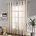 MIULEE Cortinas Translucida de Moderno Ventana Visillos Rayas Salon Paneles con Anillas...