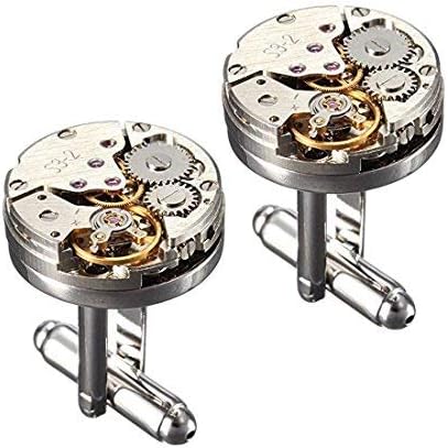 Aport Presents Steampunk Retro Vintage Watch Movement Shape Cufflinks for Men and Boys #Aport-005