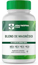 Blend de Magnésios 60 Cápsulas Equilíbrio Muscular Neurológico e Cardiovascular Vida Natural Prime