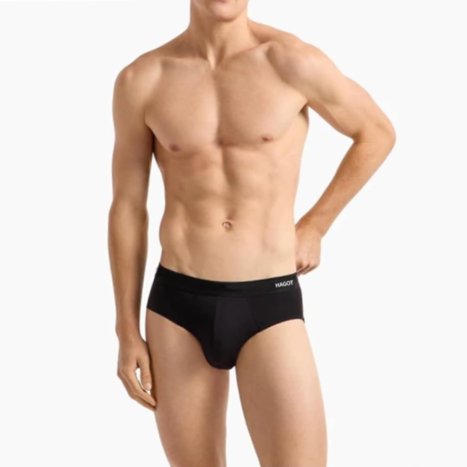 HAGOT 6 Paia Slip in Modal da Uomo, Slip Elasticizzati da Uomo, Mutande Morbide e Comode, Confezione Multipla, Nero