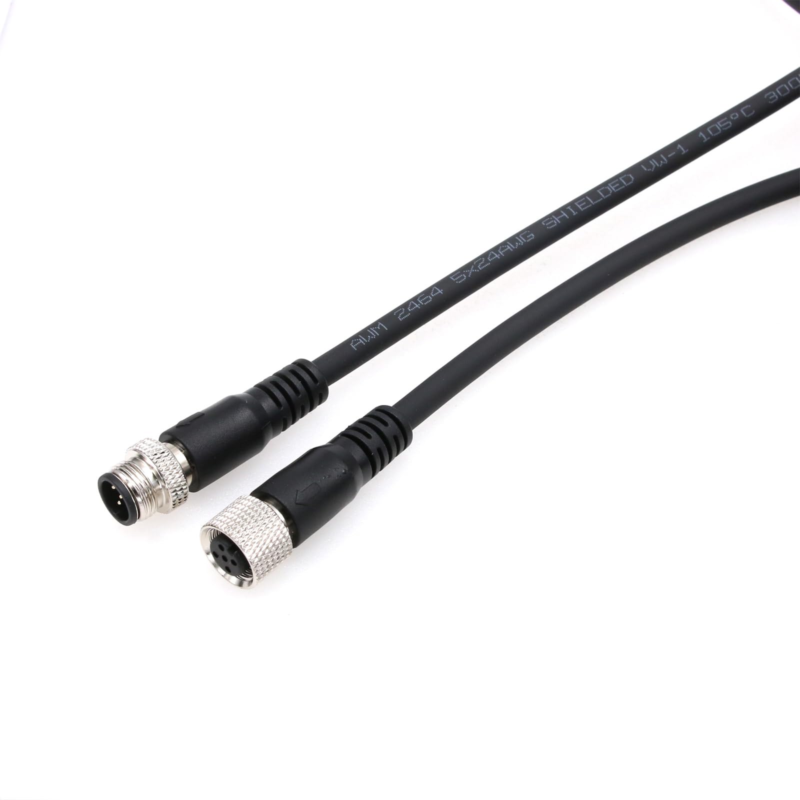 M12 A Code 5Pin Mannelijk naar Vrouwelijk Converter IP67 Afgeschermd